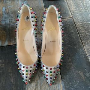 Christian Louboutin Multi Spikes 100 Beige Pump